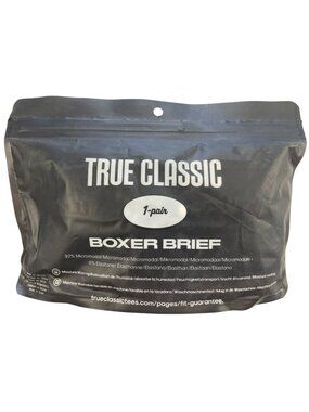 True Classic Boxer Brief 1-Pair Black Moisture Wicking Men's Size Small NWT